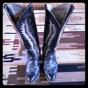 Larry Mahan leather hand stitched cowboy boots